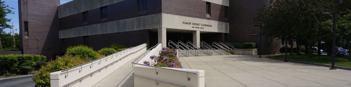 Peabody District Court building at 1 Lowell Street in Peabody, Massachusetts